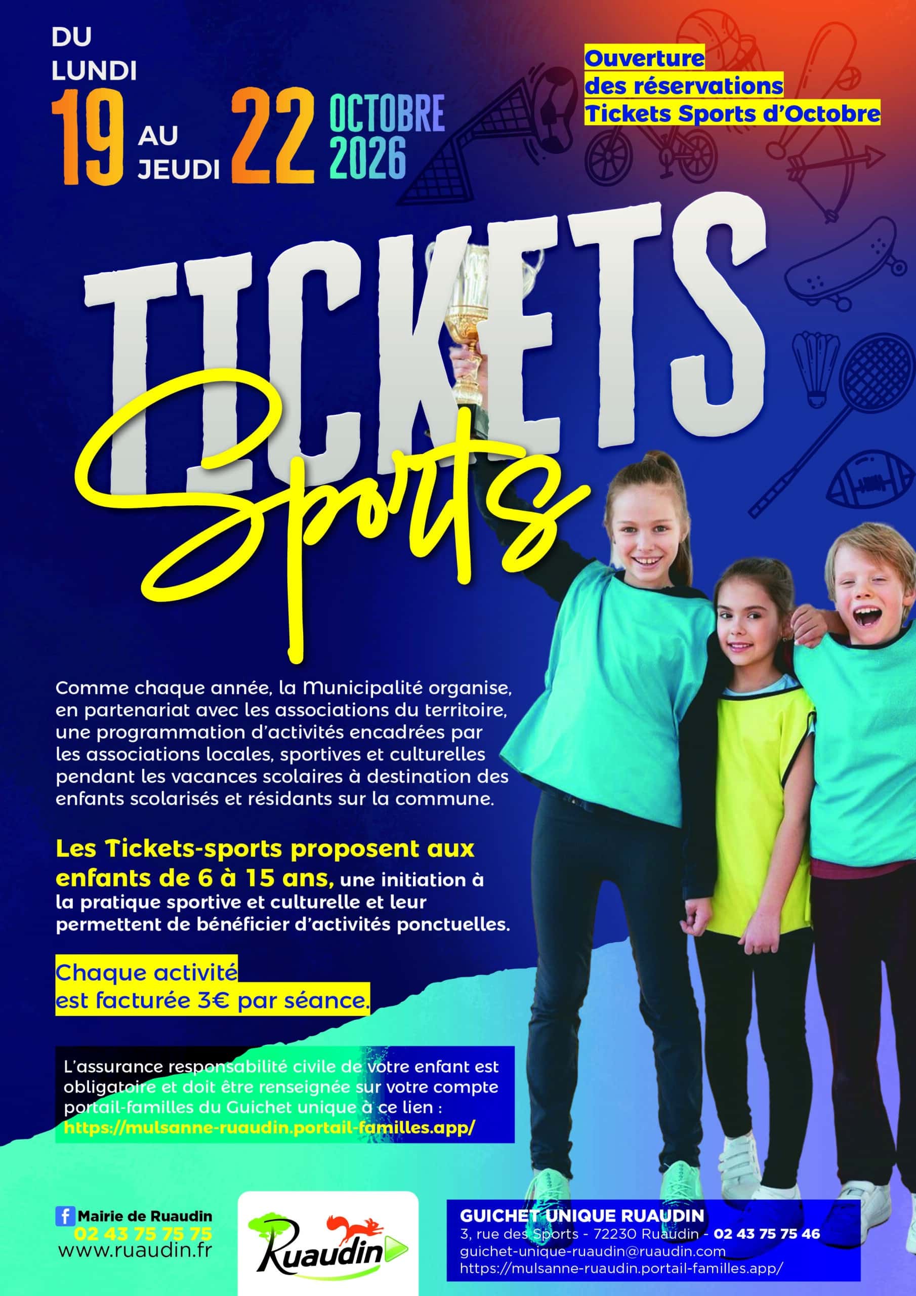Plaquette ticket sport - octobre 2026 recto
